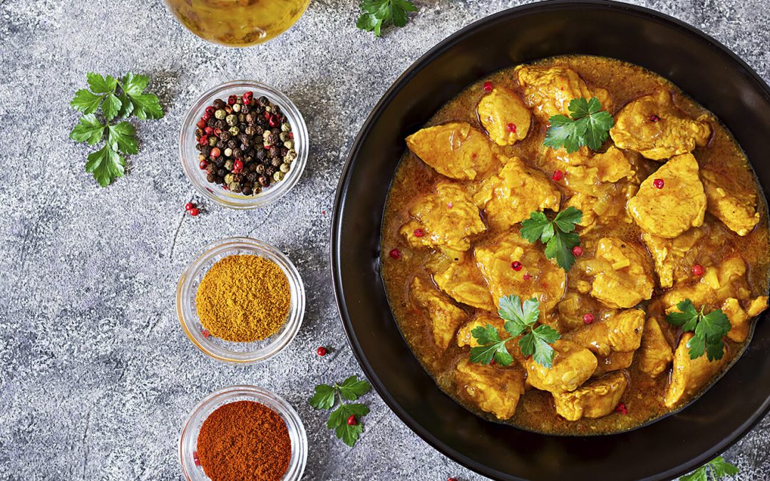 Receta de pollo al curry con leche de coco
