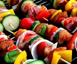 Receta de Brochetas de carne y verduras