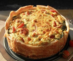 Quiche de pollo y verduras